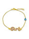 Goldjewels Παιδικό Βραχιόλι Αλυσίδα 925 από Επιχρυσωμένο Ασήμι με Ματάκι