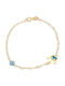 Goldjewels Παιδικό Βραχιόλι Αλυσίδα από Χρυσό 9K με Κορώνα & Ματάκι