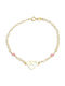 Goldjewels Kids Bracelet Chain from Gold 9K with Heart & Stones
