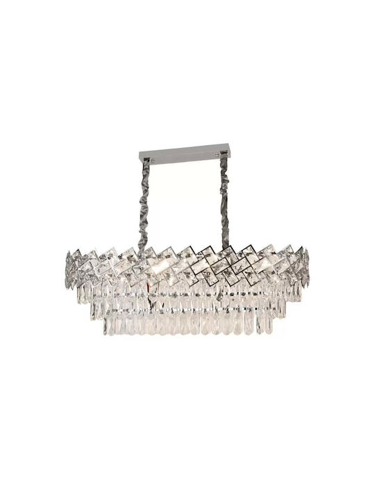 Alista Home Candelabru 10xE14 Ø85cm cu Cristale Transparent AT1CT-IM1P-HT2L-CC800/800LCH