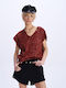Water Flow Women's T-shirt Animal Print Red