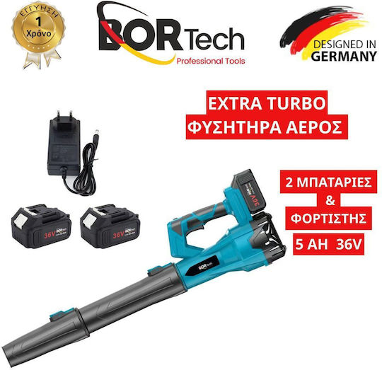 Bortech Blower Handheld 36V with 2 Batteries 5Ah
