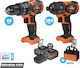 Krausmann US121-24SB Set Bohrschrauber & Schlagschraubendreher Brushless 20V mit 2 Batterien 4Ah und Hülle