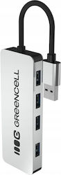 Green Cell USB-Hub Mit 4 Anschlüssen (USB-A)
