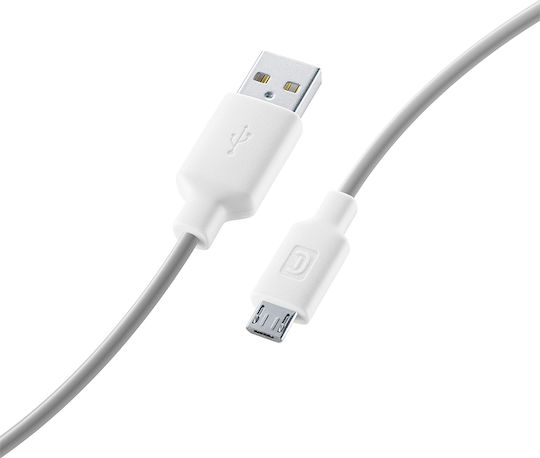 Cellular Line Редовна USB 2.0 до микро USB кабел Бял 1м 1бр