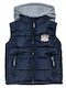 Kids' Casual Jacket Sleeveless Double Sided with Hood Navy Blue