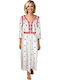 Καλοκαιρινό Maxi Φόρεμα White, Red
