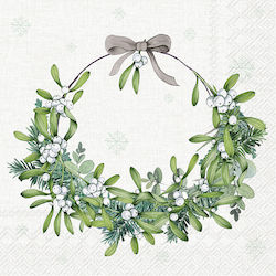 Decoupage Napkin 1 Piece Holly Wreath