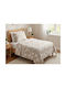 MayHome Sheet Set Semi-double from Cotton & Polyester Beige 180x240cm