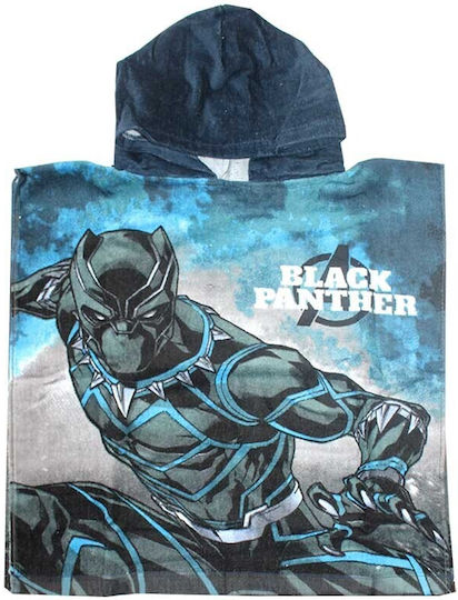 Marvel Avengers Black Panther Kid's Beach Poncho 50x100cm Se1917 Dark Blue