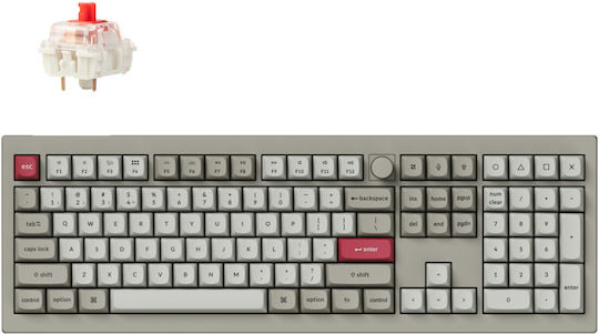 V6 Max Retro V6M-R1 V6M-R1 Gaming Μηχανικό Πληκτρολόγιο με RGB φωτισμό (Αγγλικό US) Γκρι