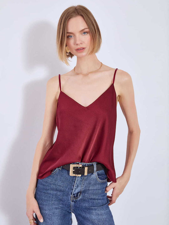 Celestino Lingerie Τοπ Σατέν Μπορντό