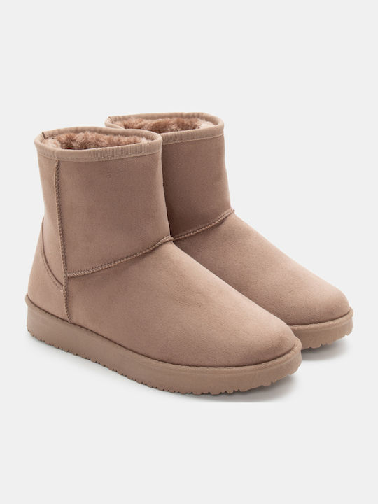 Luigi Women's Ankle Boots with Fur Beige