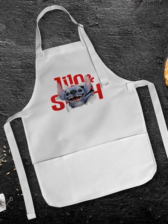 Koupakoupa Stitch Movie Kids Apron White 22x40cm