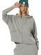 Women's Sweatshirt Jacket Hooded Green