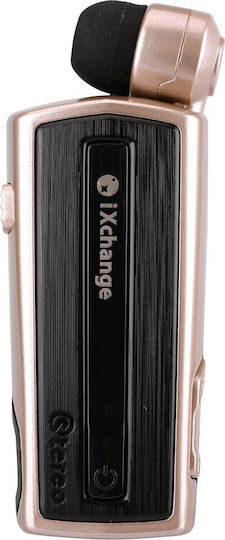 iXchange UA-28 V2.0 In-ear Bluetooth Handsfree Ακουστικό Πέτου Χρυσό
