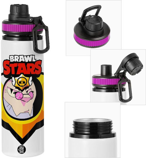 Koupakoupa Brawl Stars Byron Kids Water Bottle Made of Aluminium with Screw-on Non Spill Multicolour 850ml