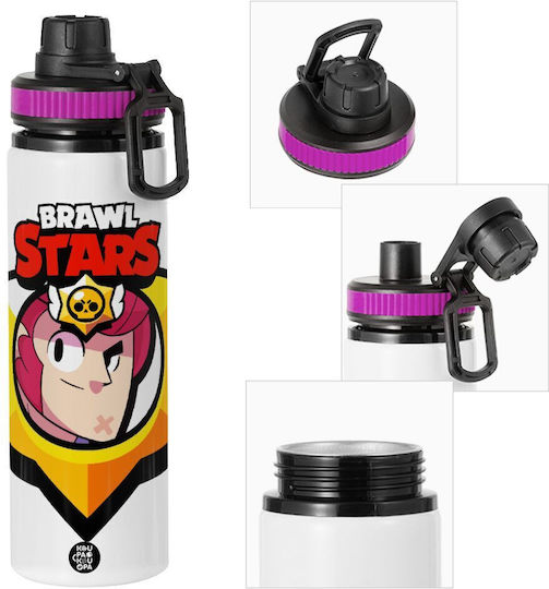 Koupakoupa Brawl Stars Colt Kids Water Bottle from Aluminium with Screw-on Cap Non Spill Multicolour 850ml