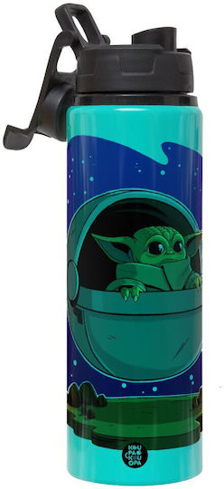 Koupakoupa Baby Kids Water Bottle Star Wars Aluminium with Screw Cap Non Spill Turquoise 850ml