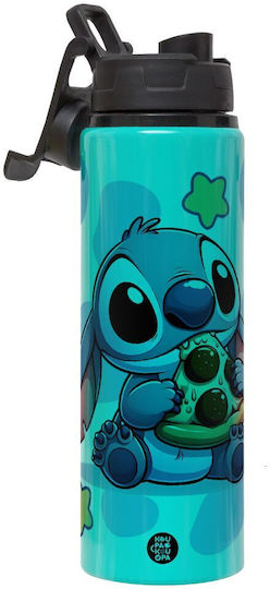 Koupakoupa Pizza Детски Бутилки За Вода Комплект Бутилка От Алуминий Lilo & Stitch С Винтова Капачка Non Spill Тюркоазен 850мл