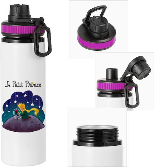 Koupakoupa Kids Water Bottle Little Prince Aluminium Kids Water Bottle with Screw-on Cap Non Spill Multicolour 850ml