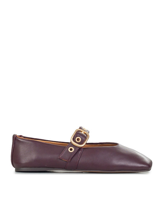 Damen Ballerinas in Lila Farbe 61003