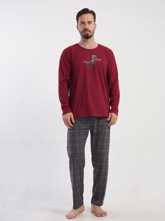 Men's Winter Checked Pajamas Set Plaid