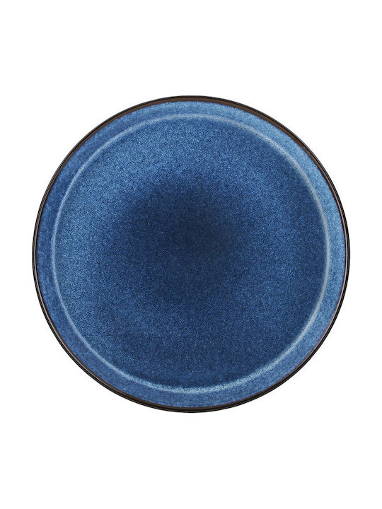 Bitz Plate Shallow Ceramic Blue with Diameter 27cm