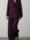 BSB Women's Double Breasted Blazer Burgundy