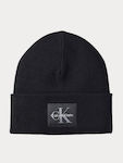 Calvin Klein Patch Beanie Beanie Knitted in Bla...