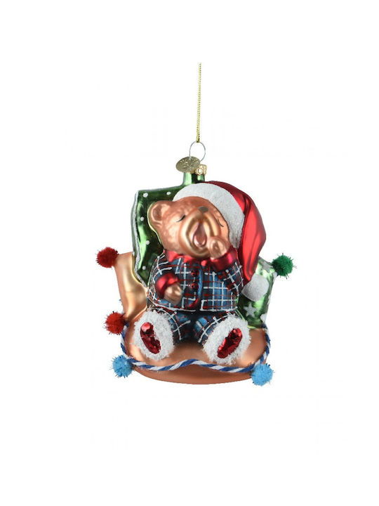 Hängendes Ornament Bär Glas Mehrfarbig