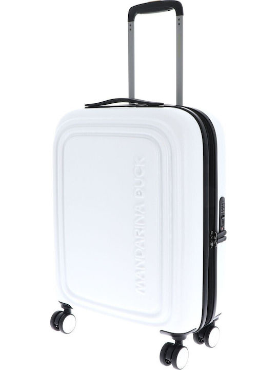 Mandarina Duck P10szv24 Valiză De Călătorie De Cabină Dură Albă Cu 4 Roți Înălțime 55 Cm