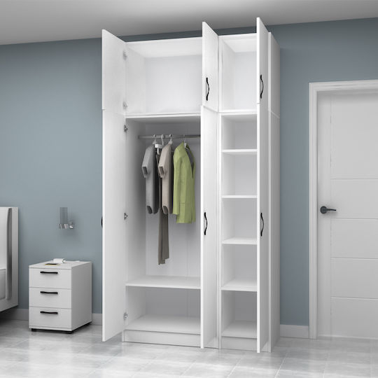 Triple Door with Loft Vivian 120x51.8x240cm White Triple Door with Loft Vivian 120x51.8x240cm White