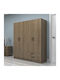 Four Door Wardrobe Vivian Walnut 160x51.8x181cm