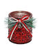 Atmosphera Christmas Glass Red Candlestick 9x8cm