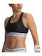 Crossback Mid Women's Sports Bra without Padding Black - White