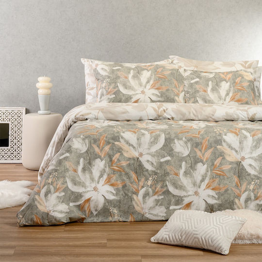 Melinen Bettwäsche-Set Einzel mit Gummiband 100x200+32cm. Giulia Grey 3Stück