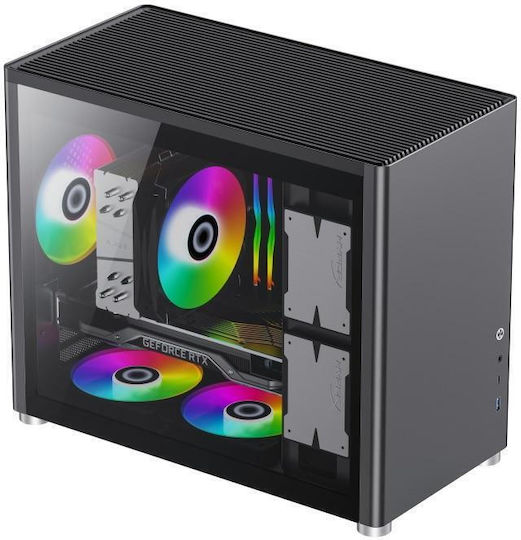 GameMax Spark Геймърско Midi Tower Компютърна Кутия с Страничен Прозорец Черна