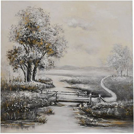 Panou Pânză Fylliana Alb-bej-maro 100x100xcm
