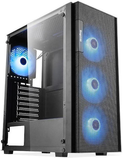 Segotep Axe 5 Gaming Midi-Turm Computergehäuse mit Seitenfenster Schwarz