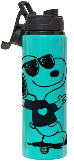 Snoopy Herzförmige Metallische Kinder Trinkflasche mit Aluminium Sicherheitsverschluss 850ml