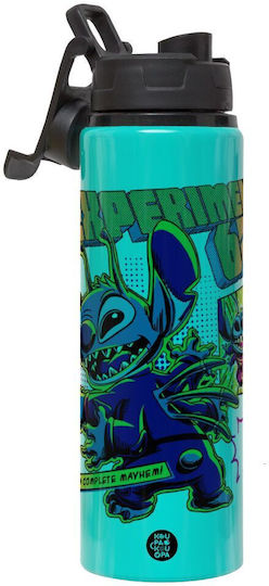 Stitch Experiment 626 Metallisches Kinder Trinkflasche Mit Sicherheitsverschluss Aus Aluminium 850ml