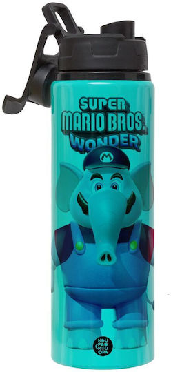 Koupakoupa Super Mario Wonder Metallische Kinder Trinkflasche Mit Sicherheitsverschluss Aus Aluminium 850ml