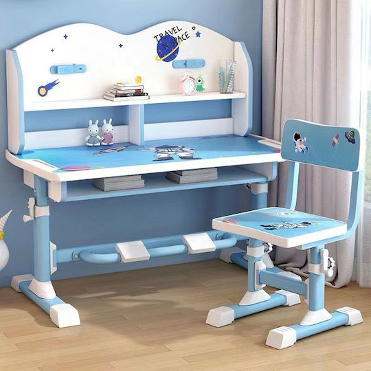 Детско бюро от меламин синьо 75x50x67см