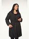 Women's Long Lifestyle Jacket for Winter with Hood Black
