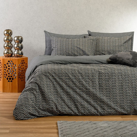 Melinen Cotton Single Duvet Cover 165x245 Paris Anthracite