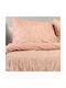 Melinen Milan Pillowcase Set with Envelope Cover Rose 50x70cm.