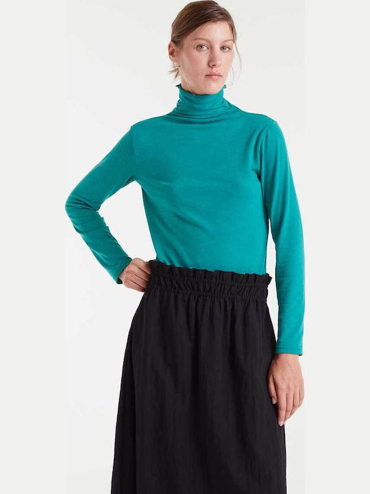 Summer Women's Blouse Long Sleeve Green
