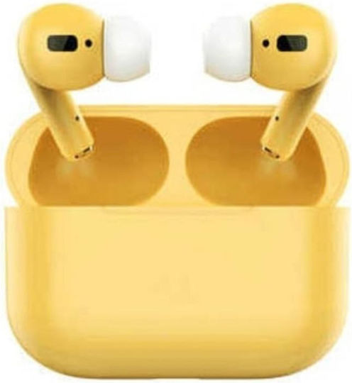 A3 Pro In-ear Bluetooth Handsfree Ακουστικά με Θήκη Φόρτισης Κίτρινα