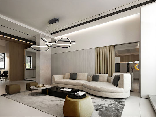Evania Adjustable Pendant Light Black LED with Warm to Cool White Light 120x30x45cm